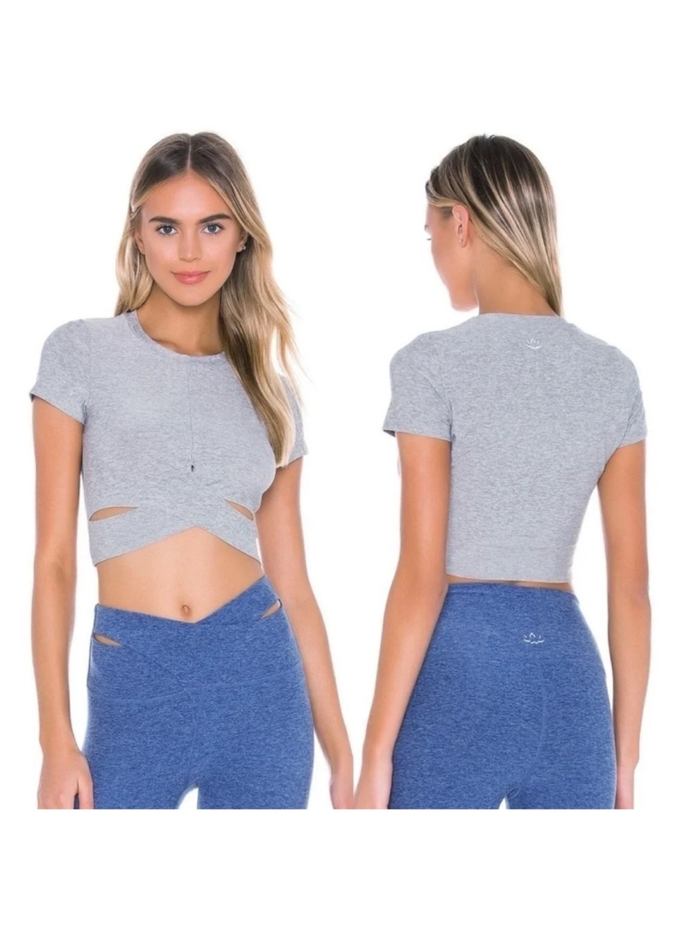Beyond Yoga Featherweight Under Over Cropped Twist-Front Crop Top